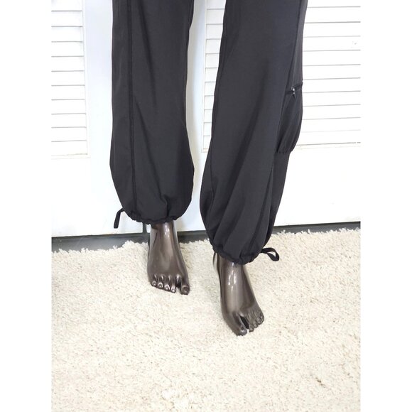 Athleta Women's Black Midtown Trouser Drawstring Hem Lined Pants Size 8 1706 - Picture 4 of 15
